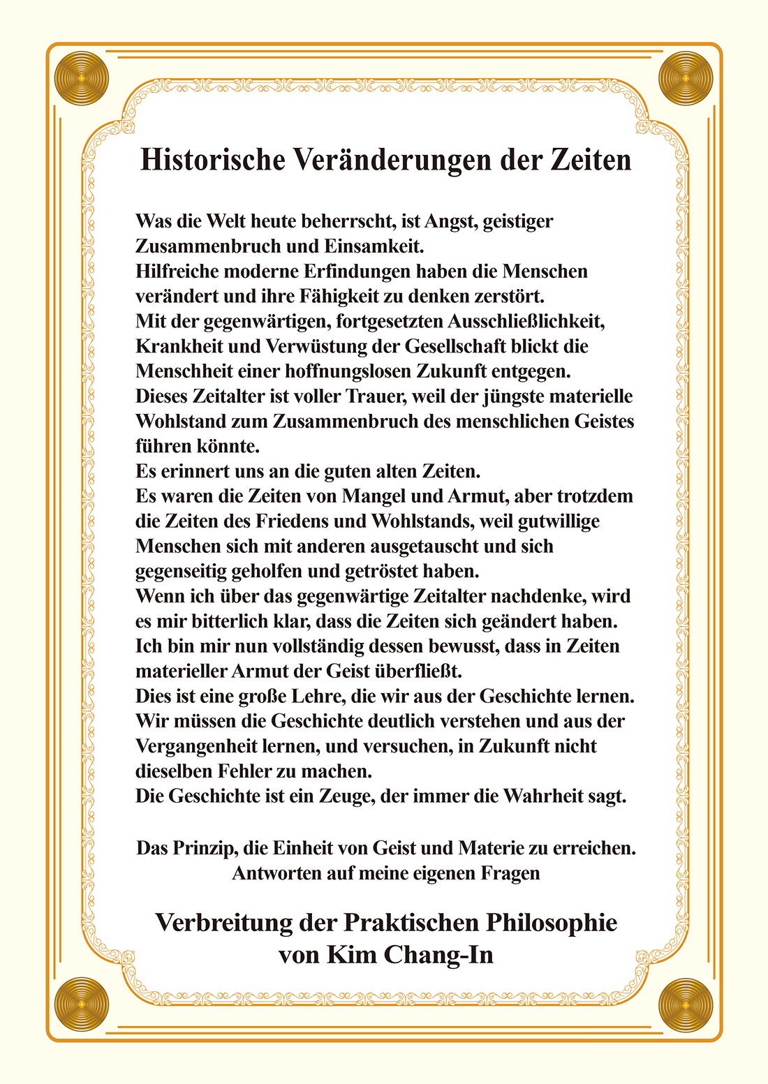 Historische Veränderungen der Zeiten