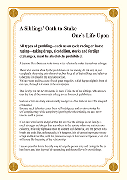 A Siblings’ Oath to Stake One’s Life Upon