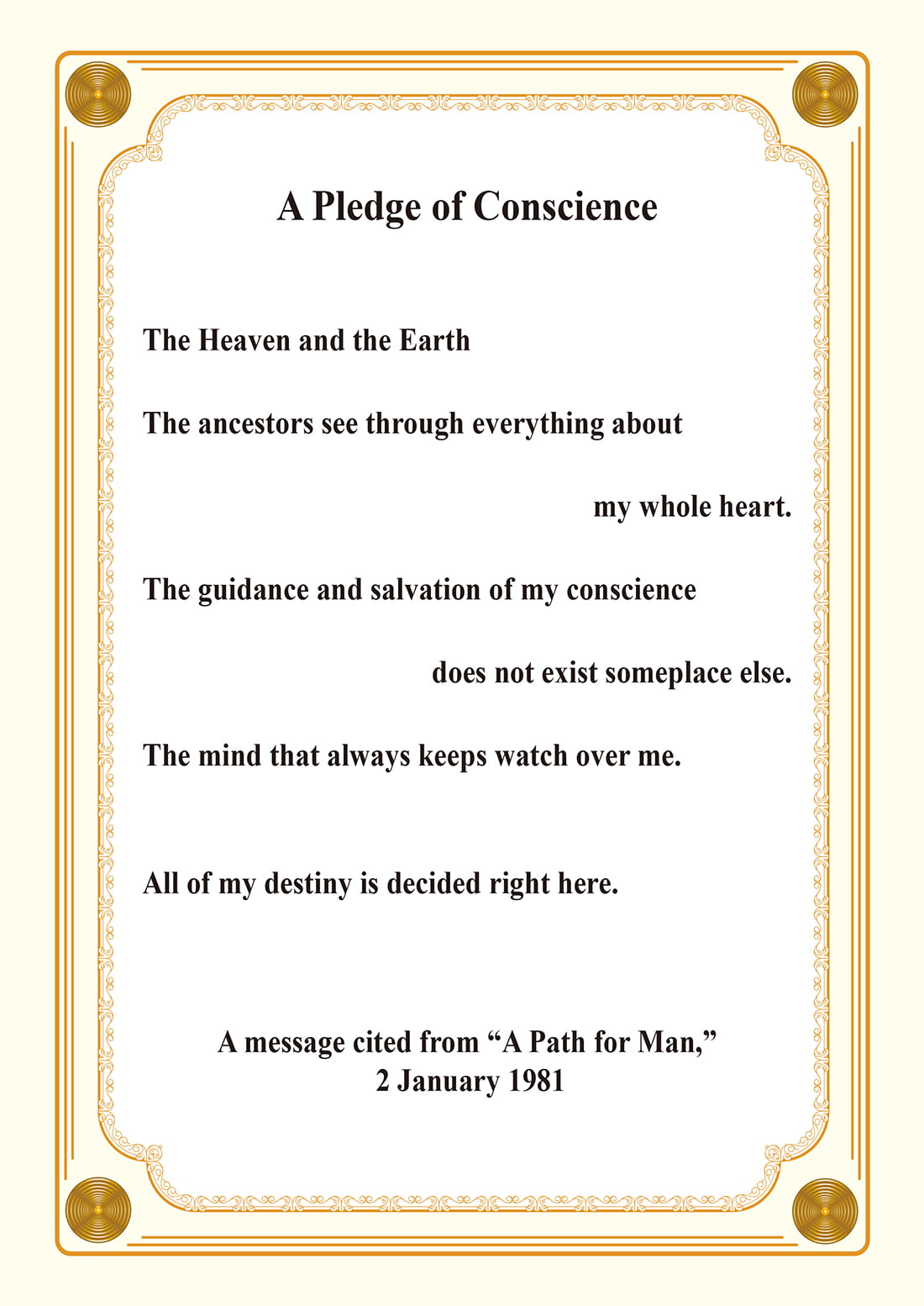 A Pledge of Conscience