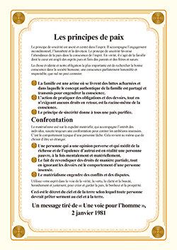 Les principes de paix