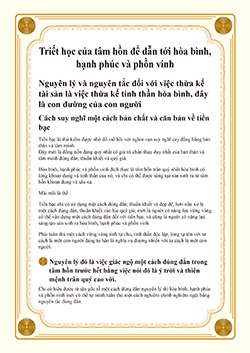 Triết học của tâm hồn để dẫn tới hòa bình, hạnh phúc và phồn vinh01